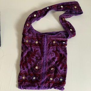 Cotton Fabric Indian Shoulder Bag Elephant Pattern